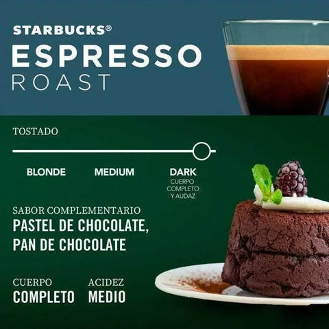 Pack Cafe Starbucks 100 Capsulas Espresso Roast Compatibles Nespresso - Qumir