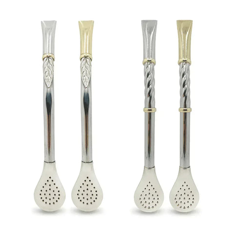 Bombillon Artesanal de Alpaca 18 cms Pico Rey Bronce - Qumir