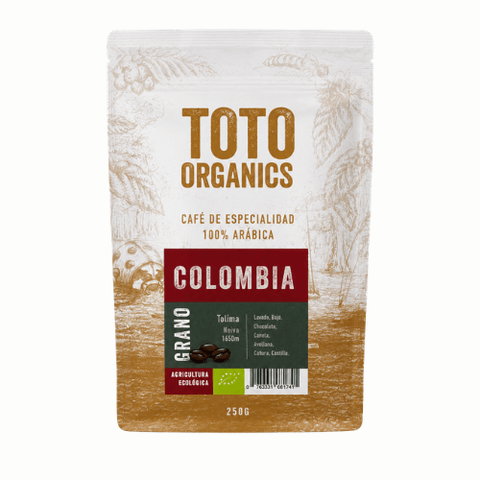 Cafe Especialidad Colombia Granos 250 grs - Toto Organics