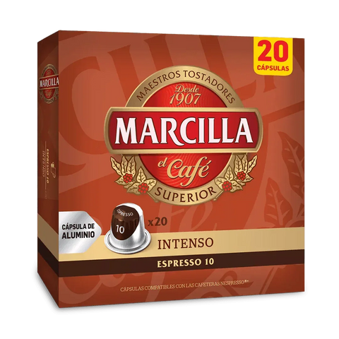 Cafe Marcilla Intenso - Cápsulas Nespresso Compatibles (20u) - Qumir