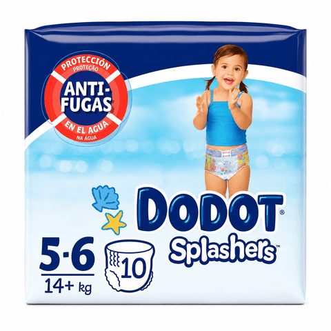 Pañales DODOT SPLASHERS T.5-6 (14+KG) - 10 Uds