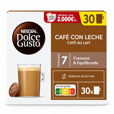 Dolce Gusto Café con Leche 30 uds
