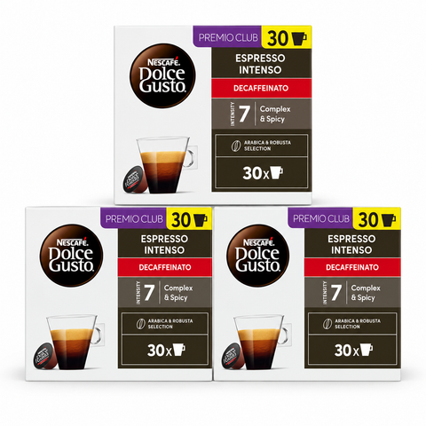 Pack Café Dolce Gusto 90 Cápsulas Espresso Intenso Descafeinado