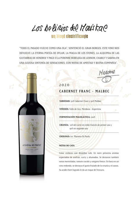 Vino Los Delirios del Mariskal Cabernet Franc-Malbec 750 ml - Qumir
