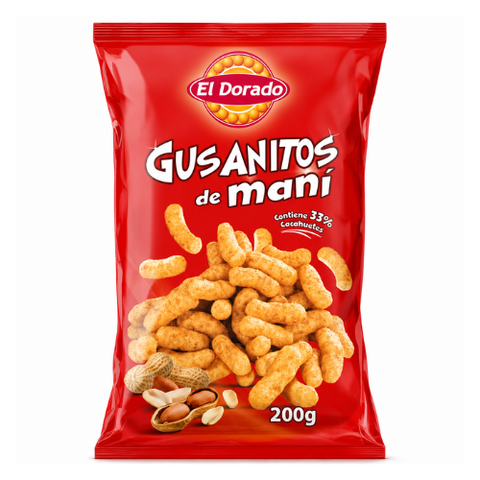 Gusanitos de Maní 200 Grs El Dorado Snacks Horneados de Cacahuete