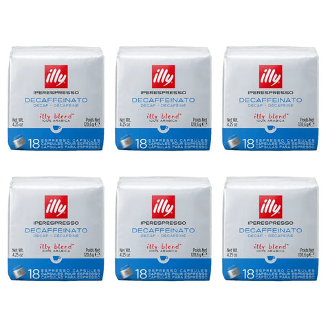Pack Café Illy 108 Cápsulas Iperespresso Descafeinado - 6 Uds - Qumir