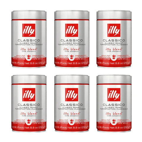 Pack Café Illy Molido Moka Clasico 250 Grs - 6 Uds - Qumir