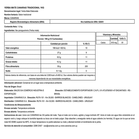 Canarias Yerba Mate 1 kg - Qumir