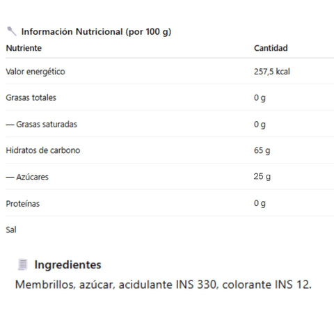 Los Nietitos Dulce de Membrillo 400 Grs - Qumir