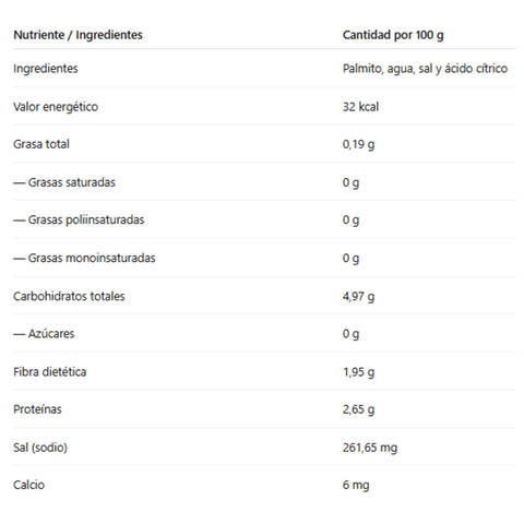 Palmitos Enteros Don Frubbo 450 ml - Qumir