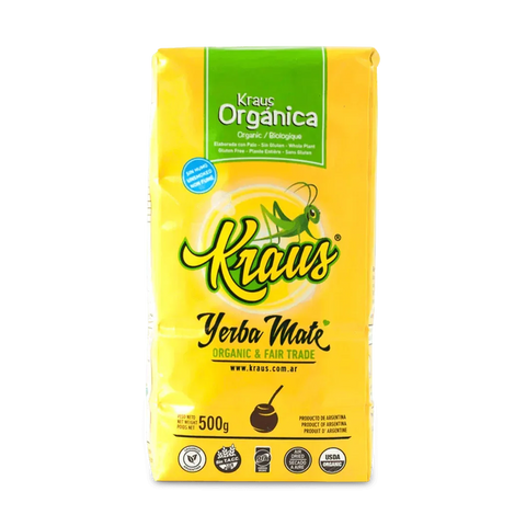 Kraus Yerba Mate Orgánica Fair Trade con Palo (Sin Ahumar) 500 Grs - Qumir