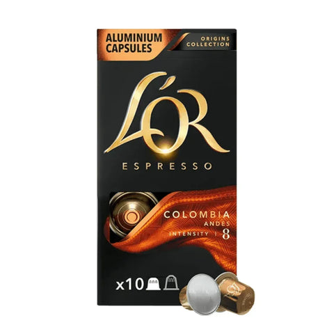 Pack 5 x L'OR Cafe Espresso Cápsulas Colombia 10 Uds Compatibles con Maquina Nespresso - QUMIR - Qumir