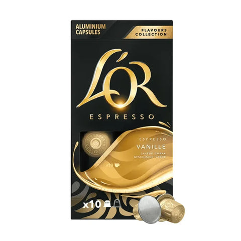 Pack 5 x L'OR Cafe Espresso Cápsulas Vainilla 10 Uds Compatibles con Maquina Nespresso - QUMIR - Qumir