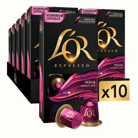 Pack Café L'OR 100 Cápsulas India Compatibles Nespresso