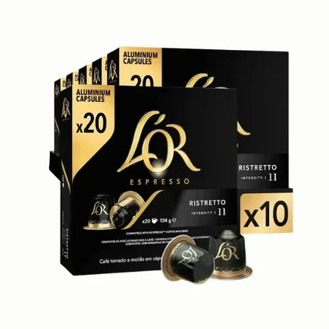 Pack Café L'or Espresso Ristretto 20 Cápsulas Compatibles - 10 Uds - Qumir