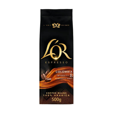 L'OR Cafe Espresso Colombia en Grano 500 Grs - Pack de 4 Unidades - QUMIR - Qumir