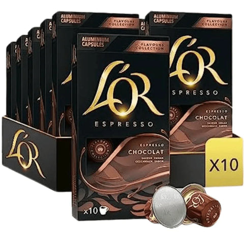 Pack Café L'OR 100 Cápsulas Chocolate Compatibles Nespresso - Qumir