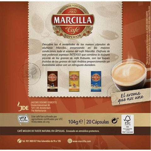 Pack Café Marcilla Intenso 200 Capsulas Compatibles Nespresso- 10 Uds - Qumir