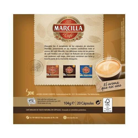 Pack Café Marcilla Largo 200 Cápsulas Compatibles Nespresso - 10 Uds - Qumir