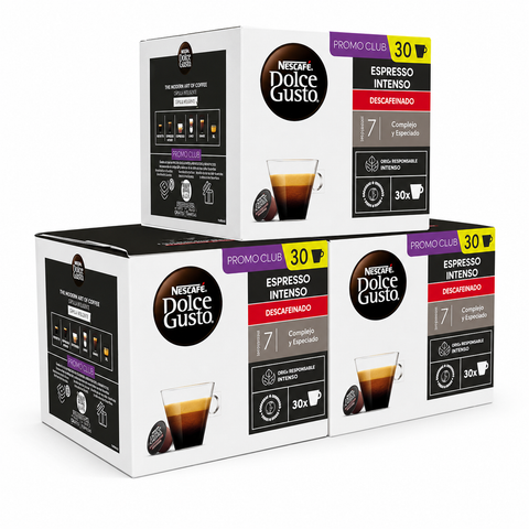 Pack Café Dolce Gusto 90 Cápsulas Espresso Intenso Descafeinado