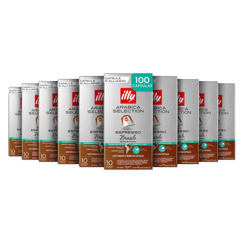 Pack Café Illy 100 Cápsulas Brasil Compatibles Nespresso - 10 Uds