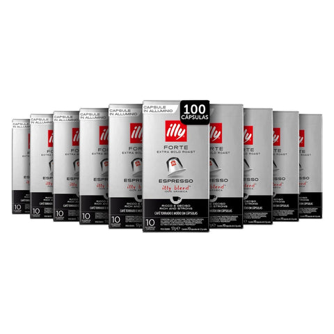 Pack Café Illy 100 Cápsulas Forte Compatibles Nespresso - 10 Uds