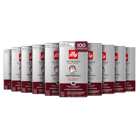 Pack Café Illy 100 Cápsulas Intenso Compatibles Nespresso - 10 uds