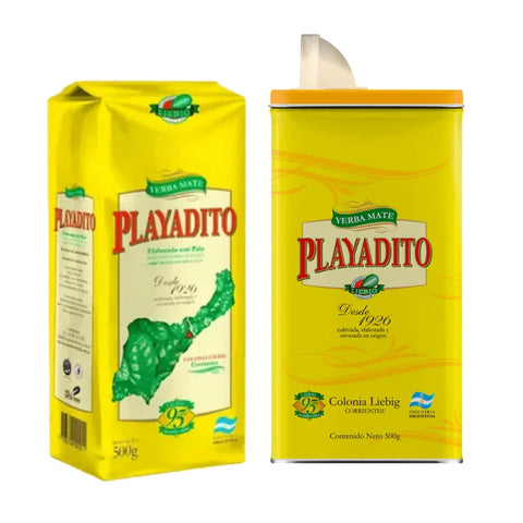 Yerbero Playadito con paquete Yerba Mate 500g