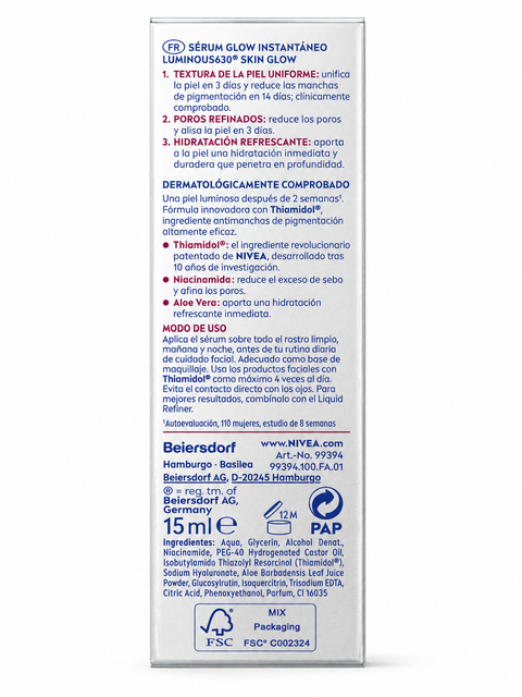 NIVEA LUMINOUS GLOW SERUM 15ML
