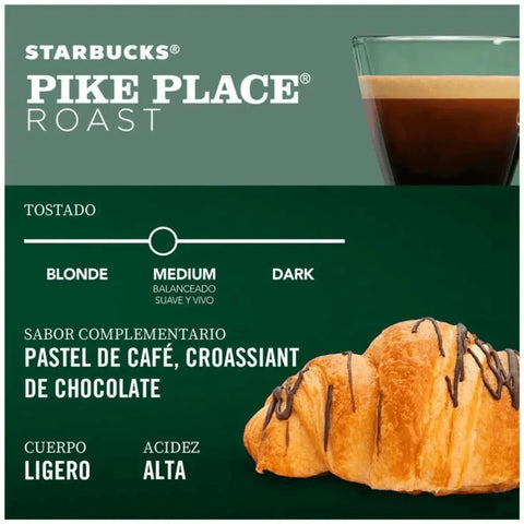 Pack Café Starbucks 100 Cápsulas Pike Place Roast Compatibles Nespresso - Qumir
