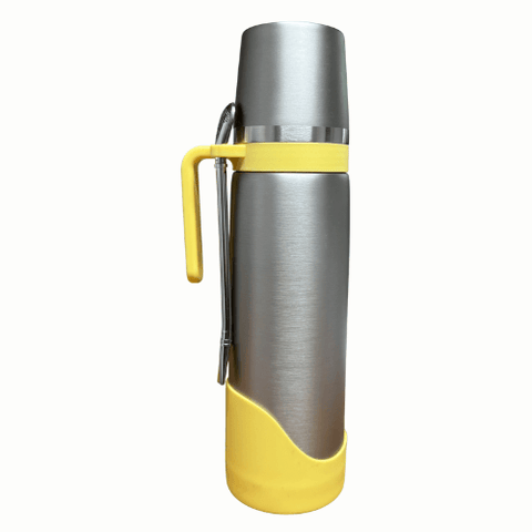 Termo 3 en 1 Acero Inoxidable 1 Litro con Pico Matero Color Amarillo